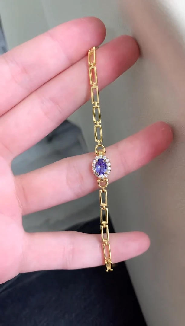 【闪购商品】坦桑石手链银S925镶嵌手链