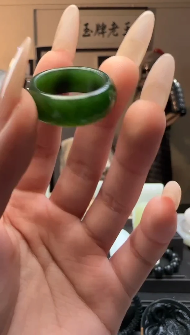 【闪购商品】和田玉碧玉戒指未镶嵌（19-21）