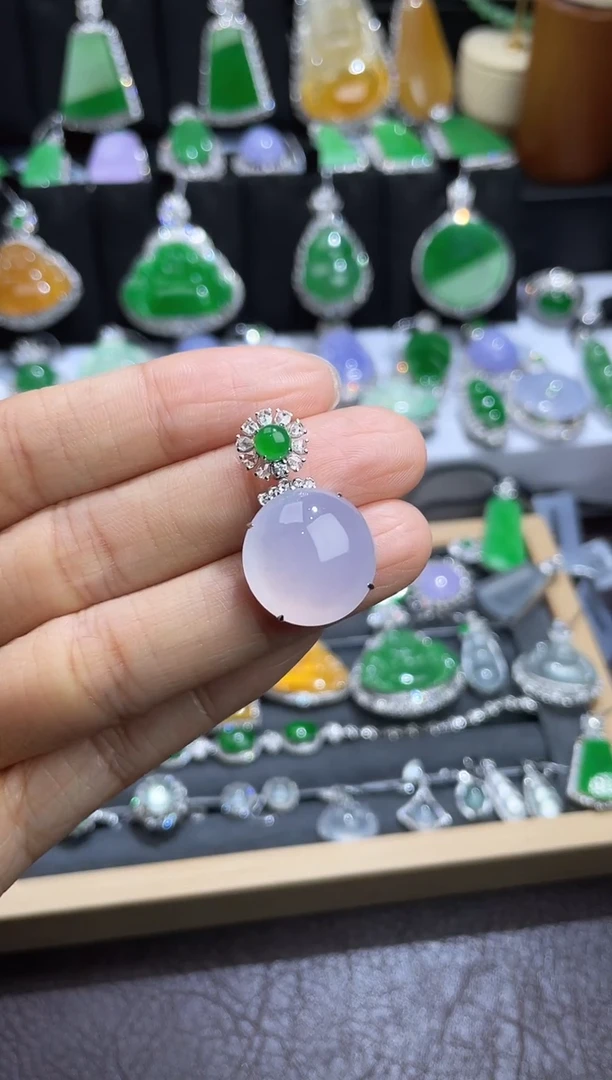 18K金镶嵌挂件翡翠ZHG01021-1