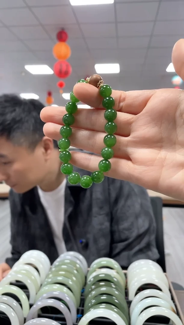 手链未镶嵌和田玉碧玉卡10手串一条