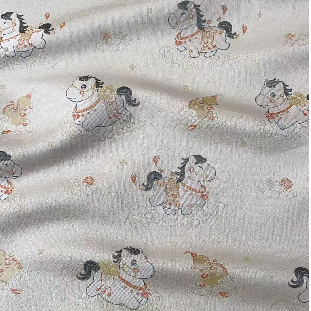 【织途】三马宋锦马上来财五重维螺钿工艺45姆米百分百桑蚕丝