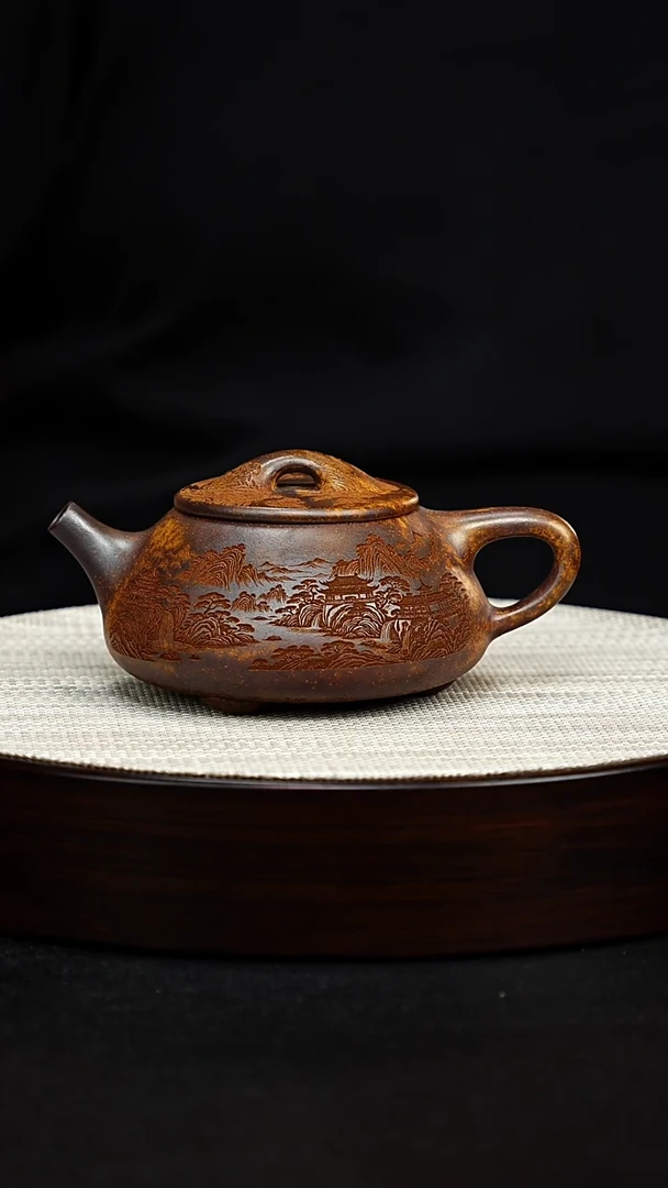 茶壶紫砂宜兴手工原矿紫砂 景州石瓢 龙骨金砂