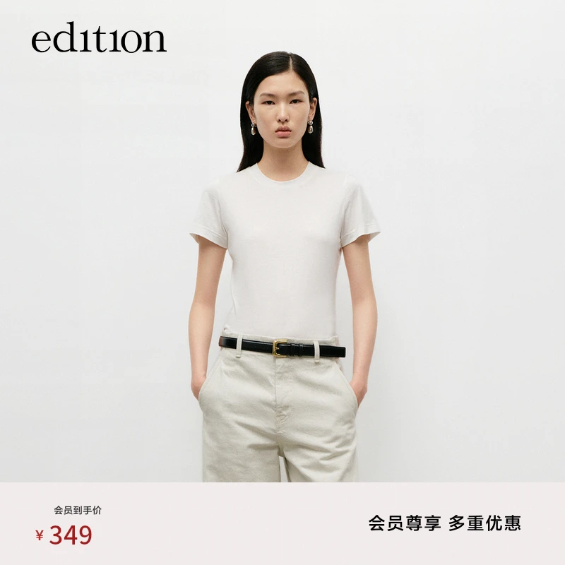 【商场同款】edition秋季款正肩短袖长绒棉T恤#EBD3TEE006