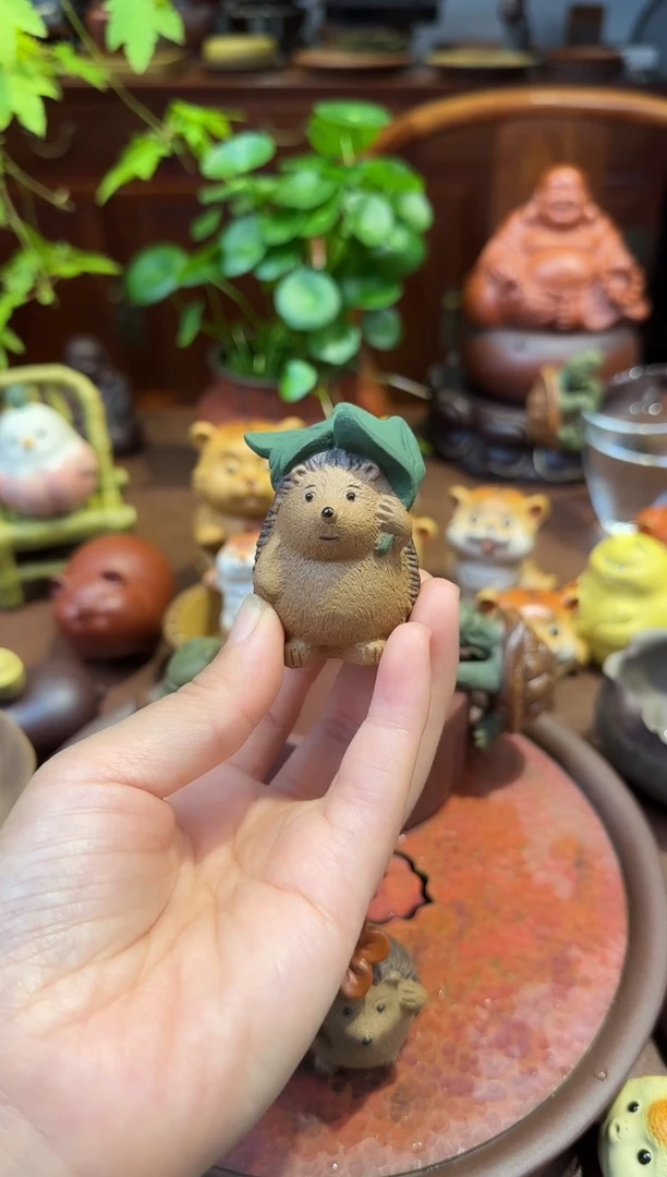 紫砂茶宠叶子刺猬