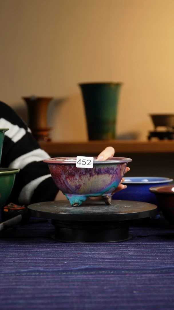 江*452微瑕纯手工钧釉花盆不退不换8.5/6.5/17/14