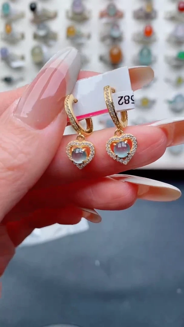 银S925镶嵌戒指翡翠...