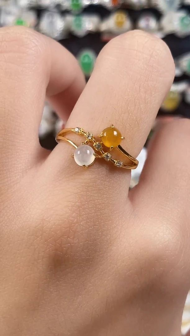 银S925镶嵌戒指翡翠 天然A货翡翠29