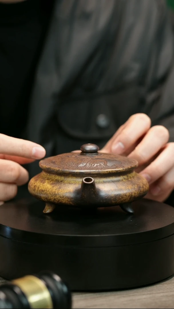 茶壶紫砂学**境H2134李小琴柴烧大明扁炉