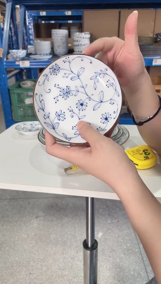 陶瓷线唐草【2支】中圆碟4.7英寸