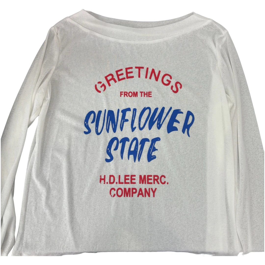 6700【蝶谷】字母长袖网纱T恤