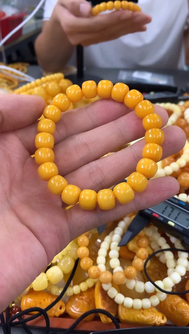 未镶嵌蜜蜡裸石手串