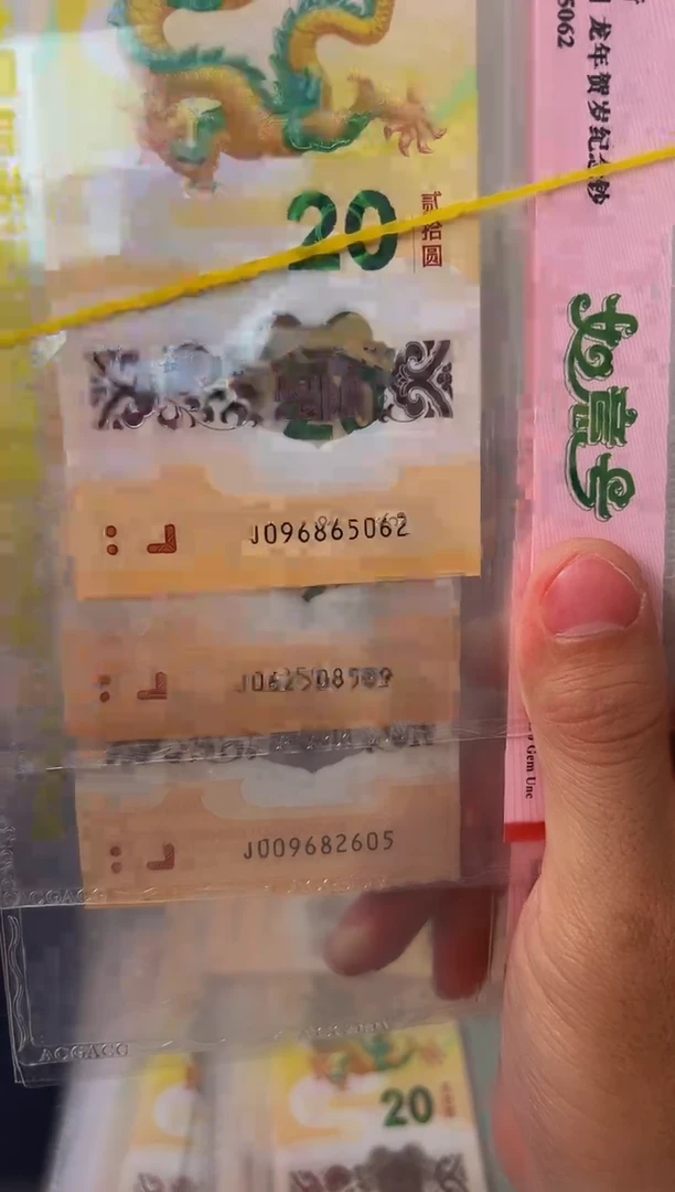 塑料24年龙钞如意号单张