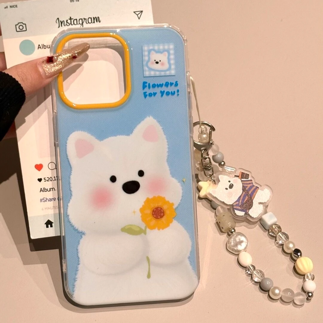 向日葵小狗适用苹果华为vivo小米oppo女iphone15/16/14手机壳
