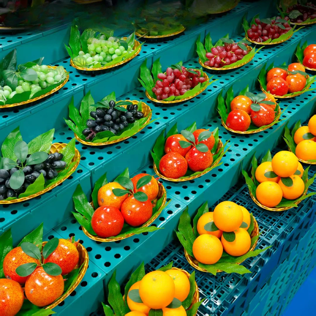 爱美艺·金色编织托盘塑料水果包装高档陈列阳光玫瑰陈列