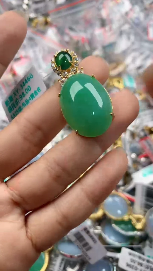 银S925镶嵌戒指翡翠333----4