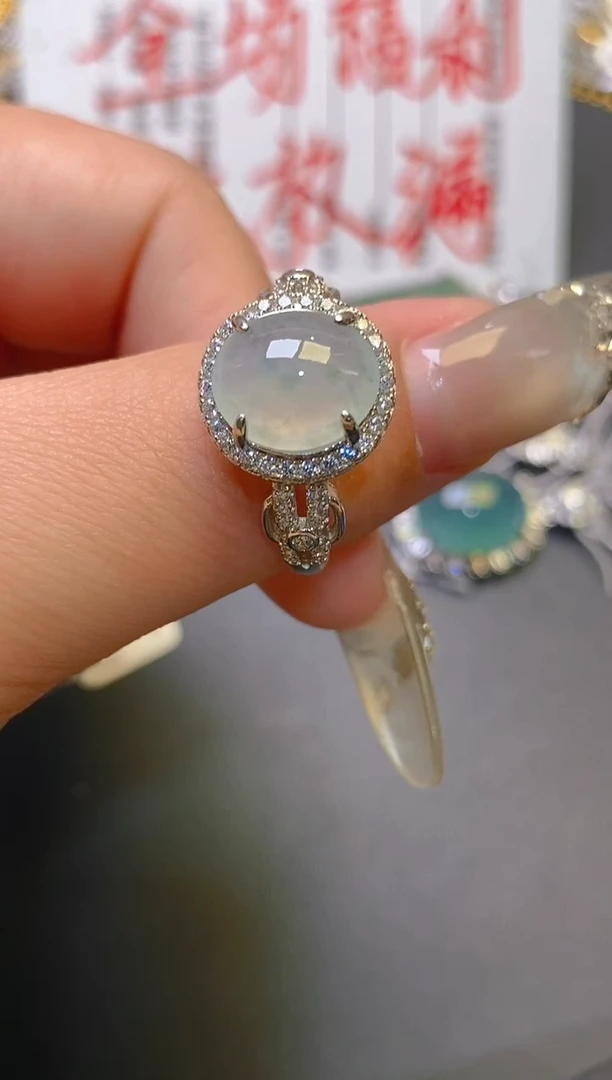 【闪购商品】翡翠耳饰银S925镶嵌天然A货翡翠1