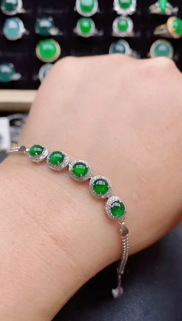 【闪购商品】翡翠手链银S925镶嵌50805580