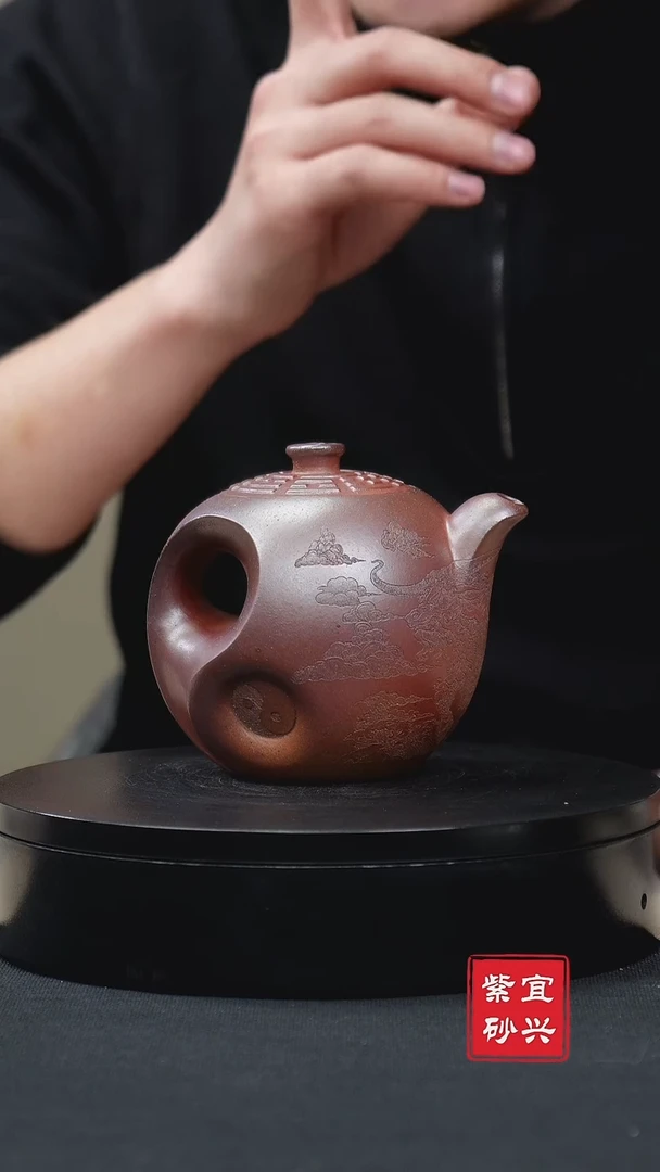 【闪购商品】紫砂茶壶042本山绿火云烧手工紫砂壶
