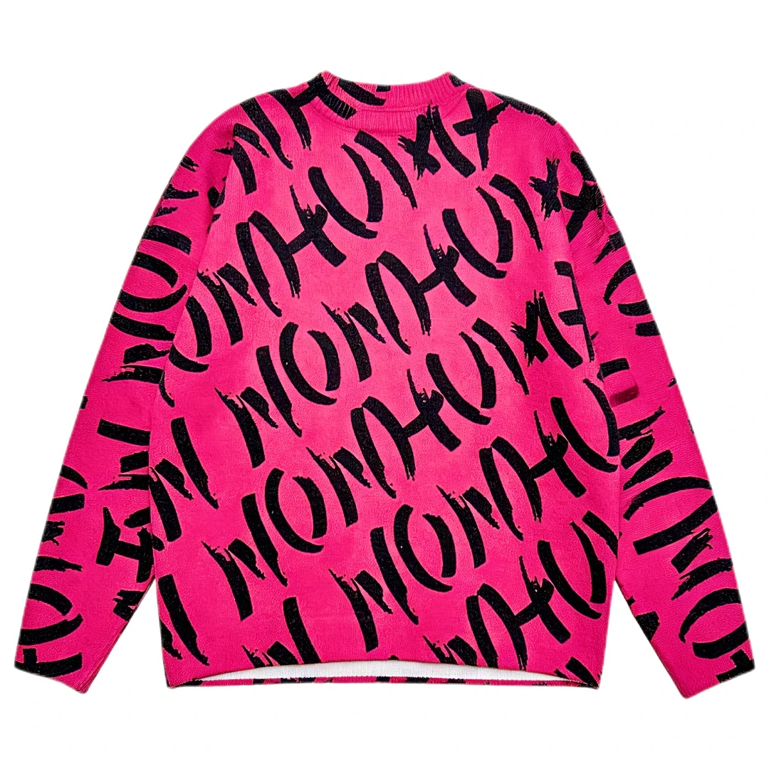 针织衫卫衣常规潮牌女装满印上衣女士印花秋冬