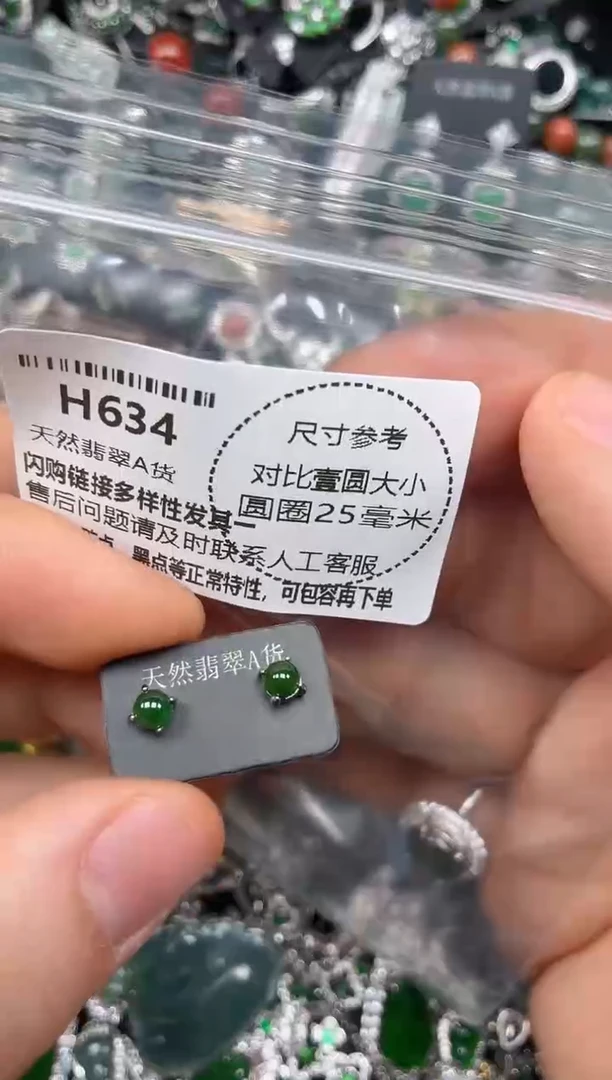 颈饰未镶嵌翡翠H634耳钉