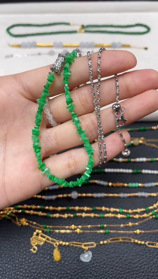 【闪购商品】翡翠套链银S925镶嵌一个  JK241