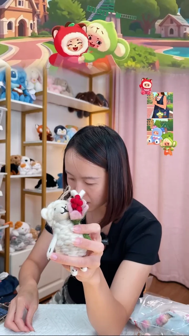 毛绒羊毛毡蜜蜂小羊