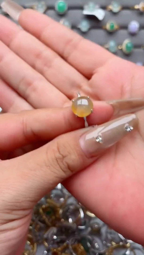 银S925镶嵌戒指翡翠.