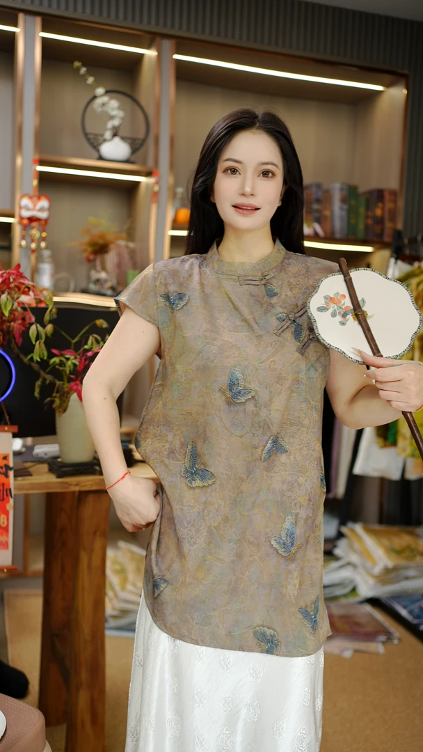 067金缕蝶衣——2025新款新中式气质百搭【高端版】奥黛款上衣