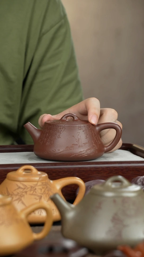 茶壶紫砂逍*遥础瓢底槽清泥料1