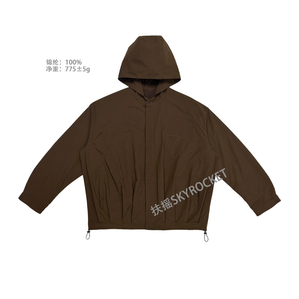 SKYROCKET扶摇（刺绣下摆橡筋抽绳设计净色连帽外套）秋冬长袖外套