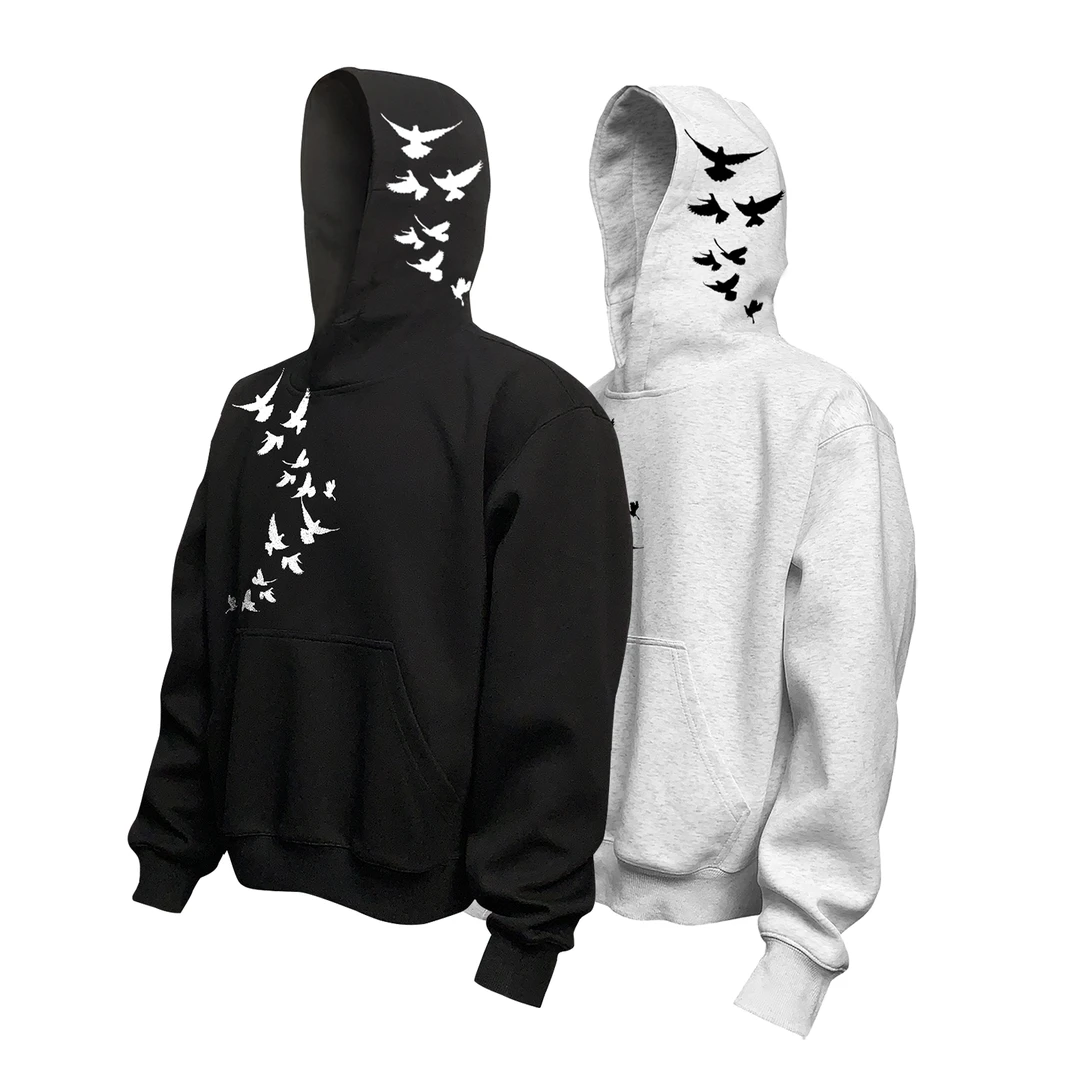 Dehz25FW“飞燕”cleanfit短宽版型小众设计感男装重磅硬挺卫衣男