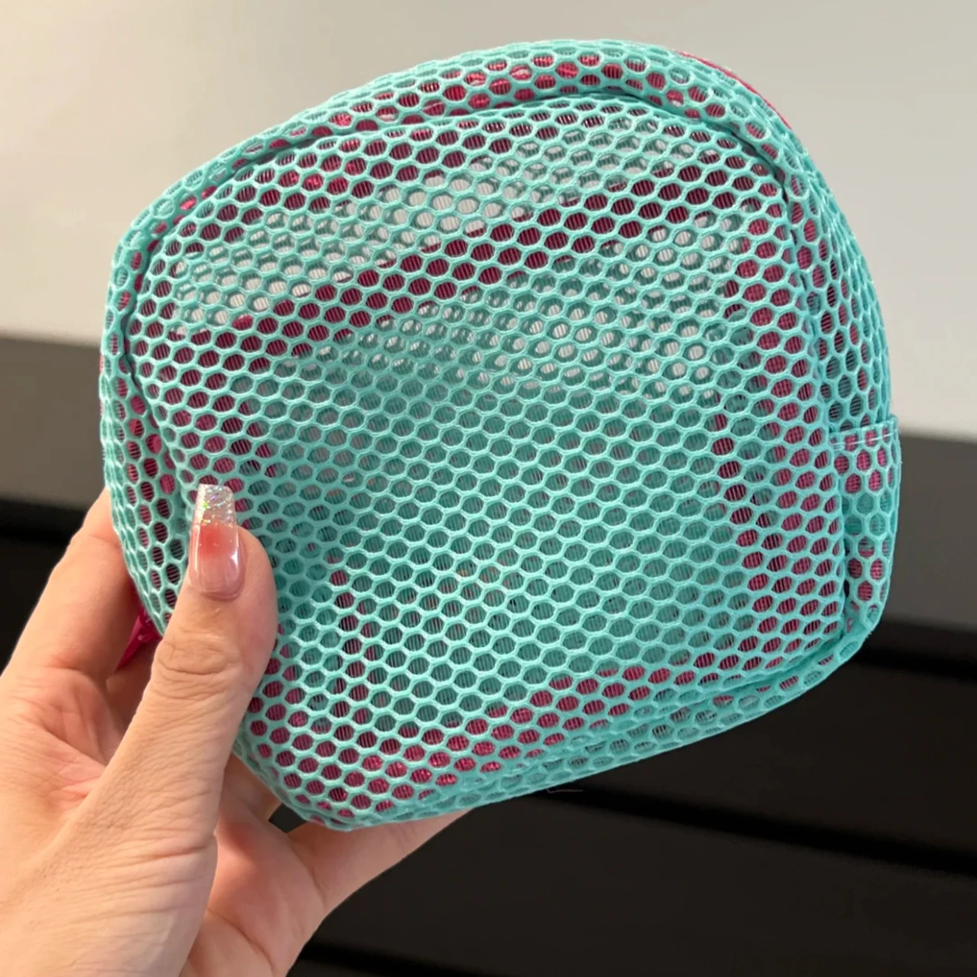 家用色网纱豆腐包超轻网格杂物收纳小包多用途便携彩网格包网兜袋