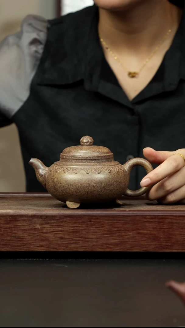 紫砂茶壶青段柴烧 云肩如意