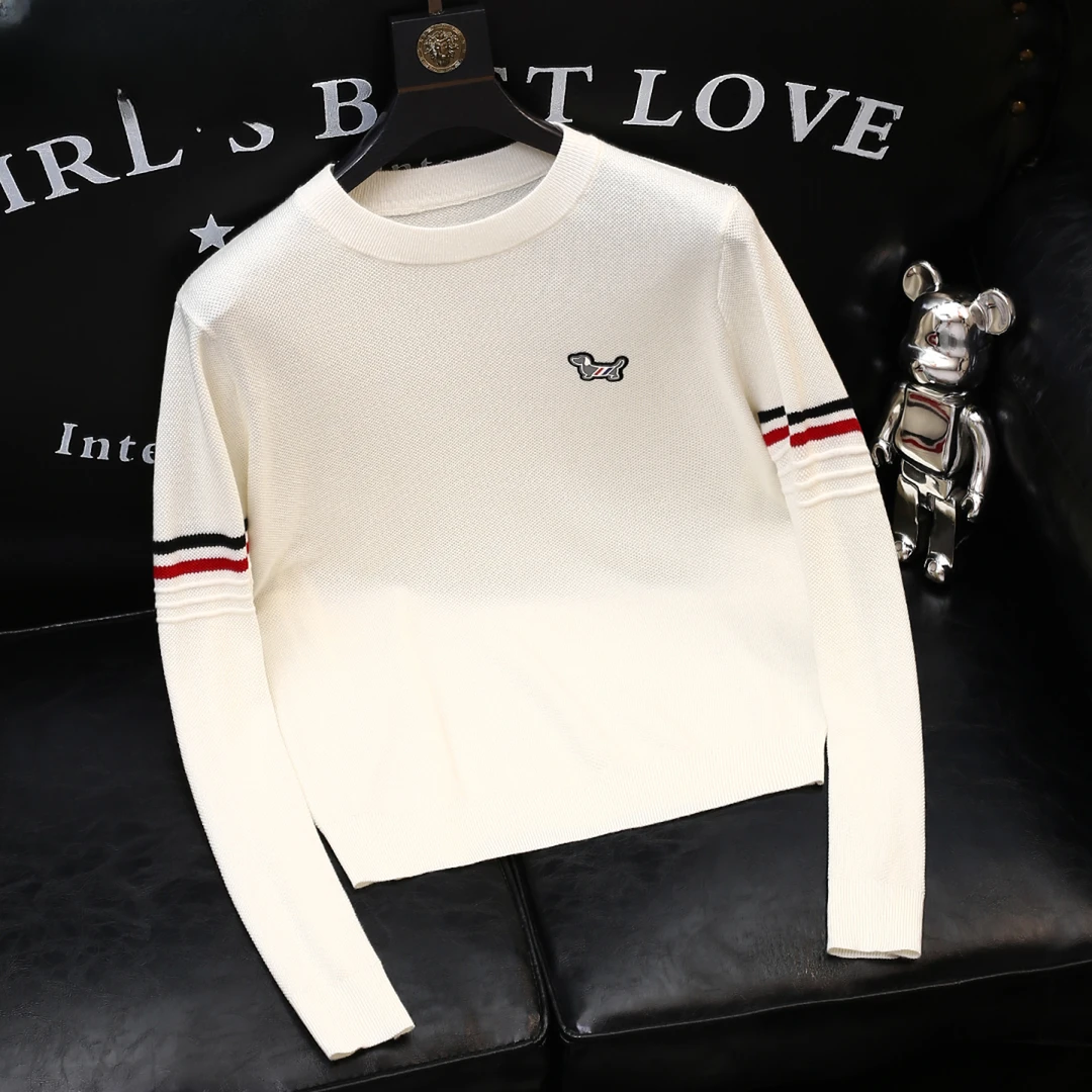 肯梅灵列欧货高端秋冬男士长袖毛衣修身打底百搭时尚小狗针织衫潮