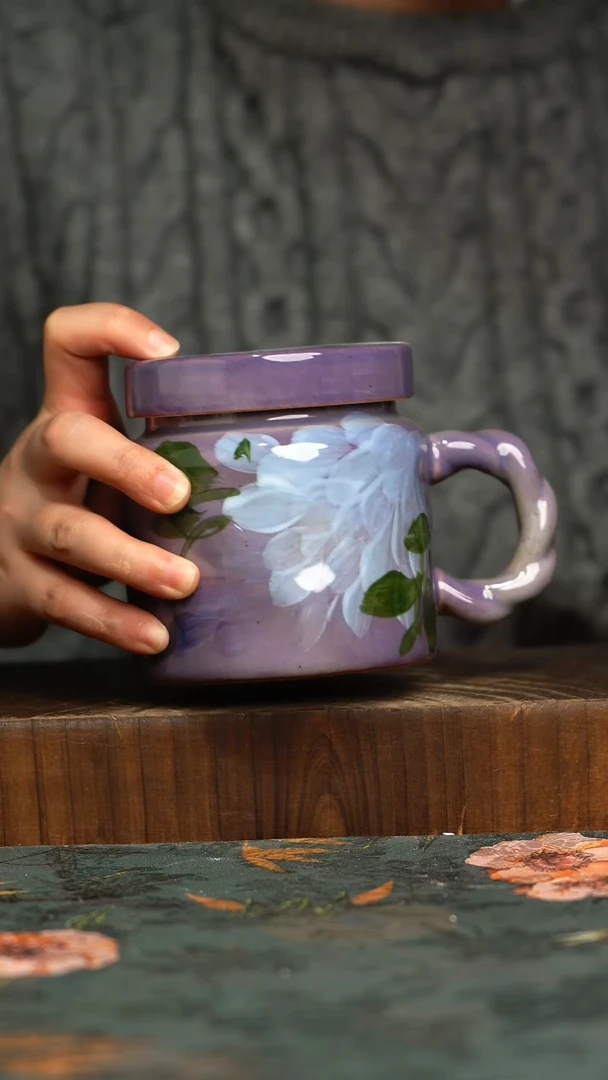 杯釉下彩手工手绘同款陶器