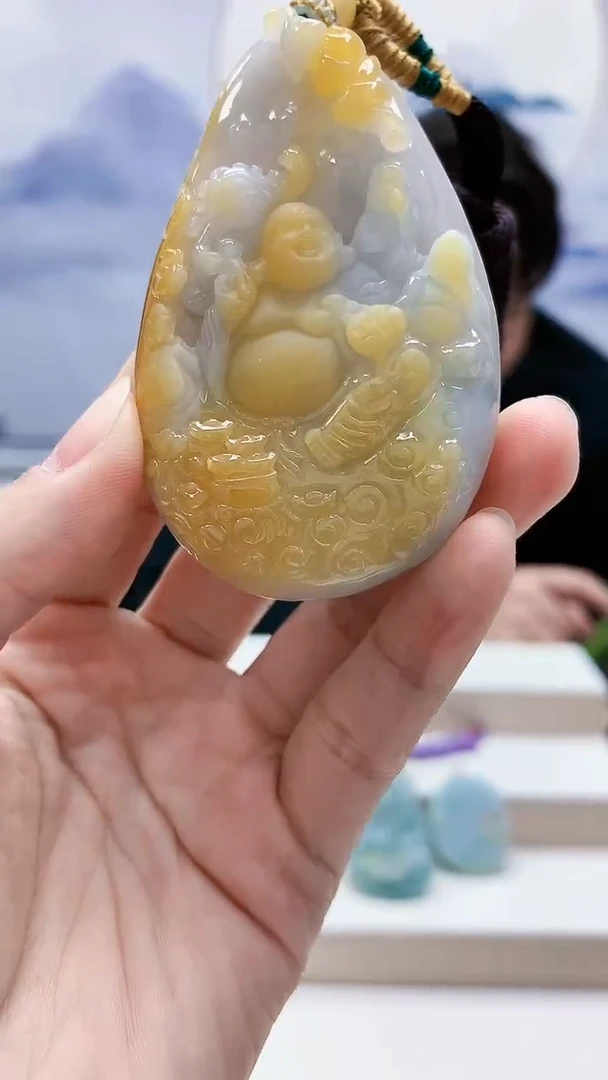 未镶嵌定制翡翠5060lr-毛货挂件24