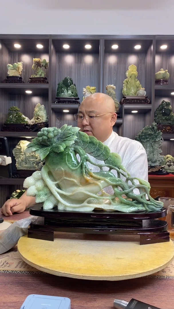 玉爱**爱 玉岫岩料手工雕刻摆件居家装饰送礼一物一图