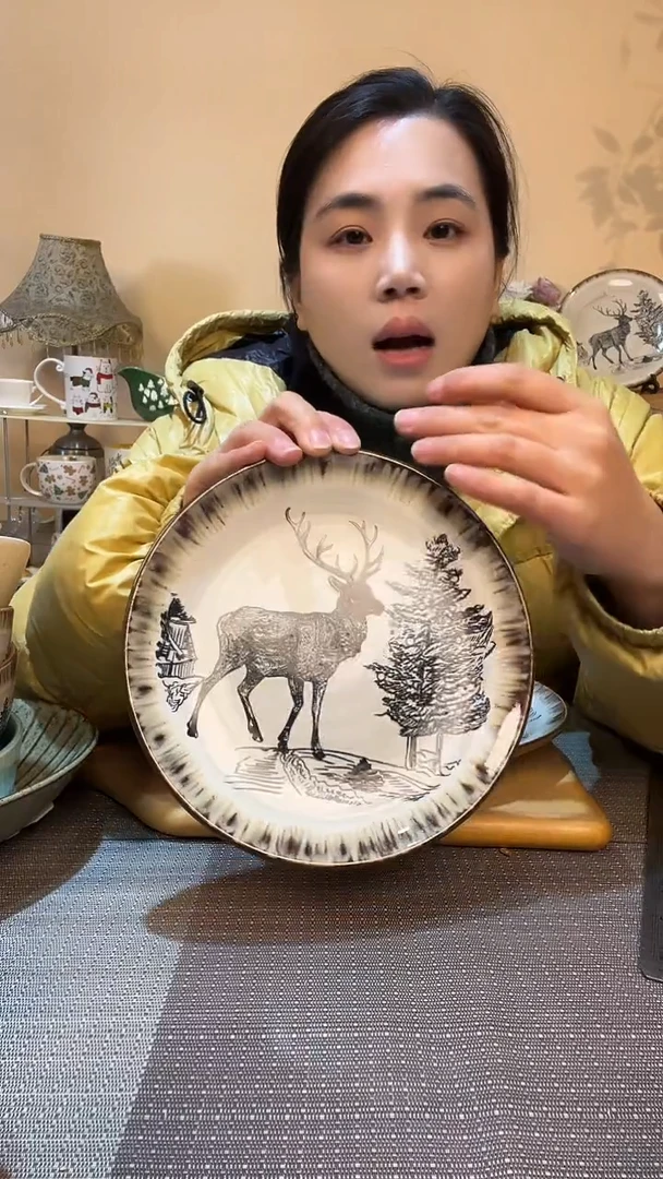 瓷片8英寸盘 微瑕介意勿拍