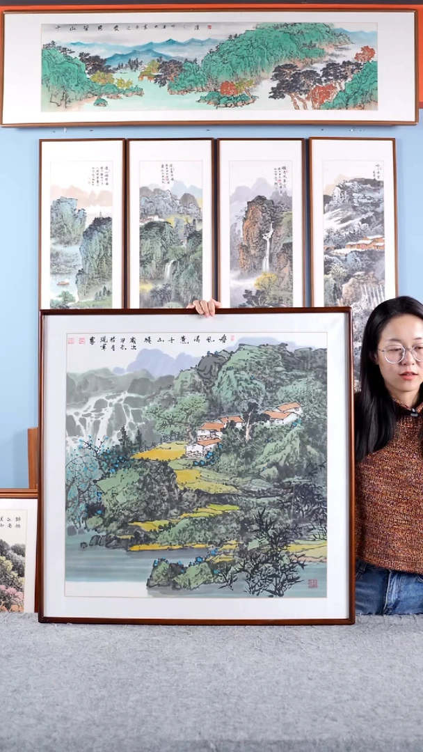 【闪购商品】国画张现军《春风得意》手绘带框83*83