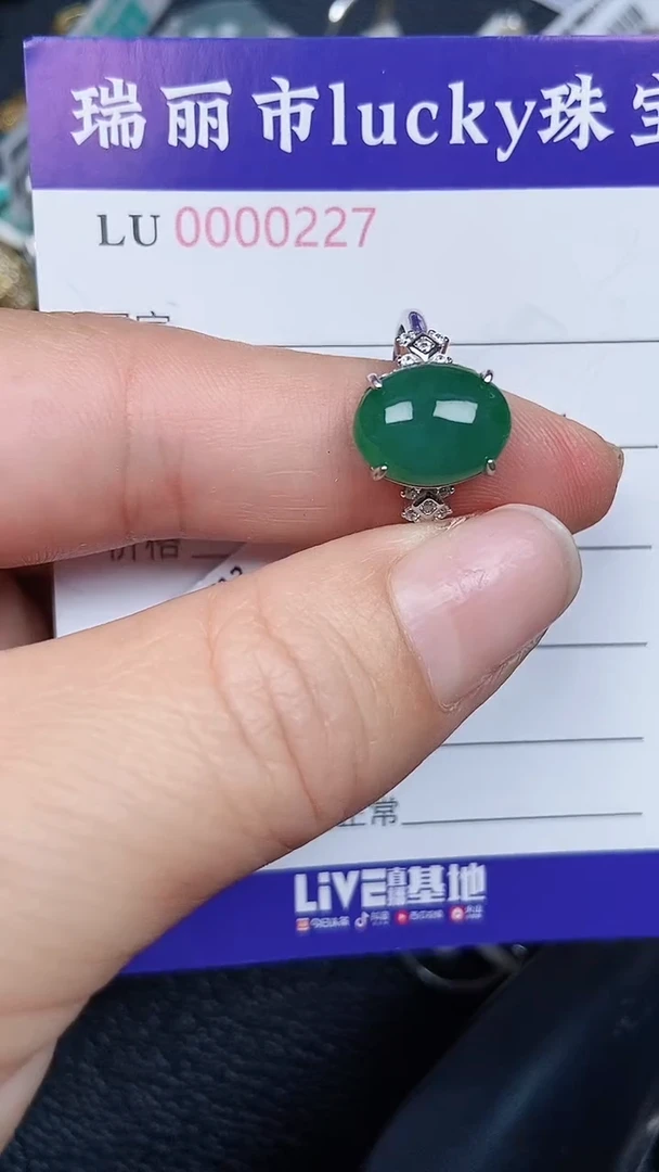 颈饰银S925镶嵌翡翠0227