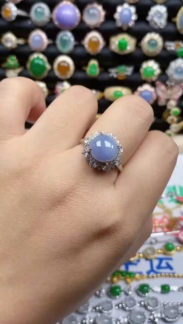 银S925镶嵌戒指翡翠2356