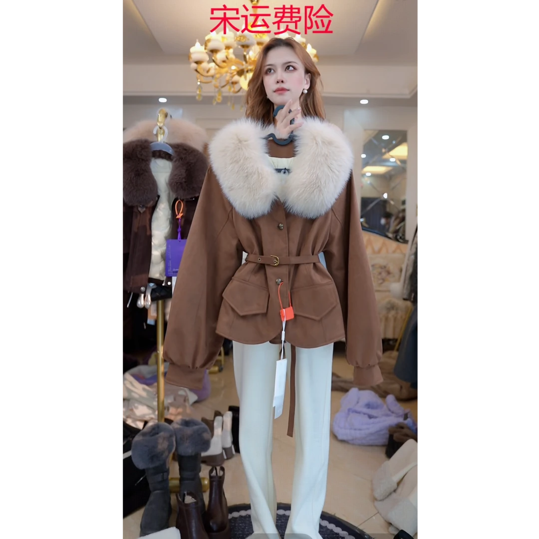 秋冬季毛领外套2025新款毛毛外套女冬S711238