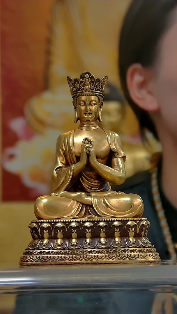 紫铜鎏金.15公分大日如来D2015-W