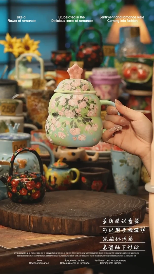 陶瓷景德镇高温釉下彩手工手绘款式