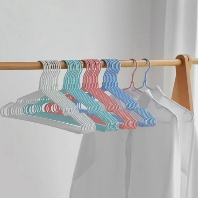 10支颜色随机成人衣架防锈防爆晒衣架子无痕晾衣架家用