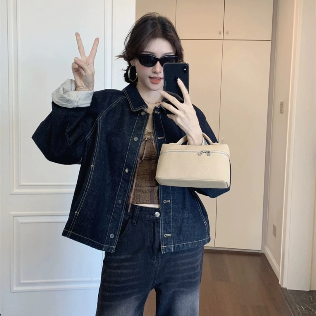 251 女士卷边牛仔外套