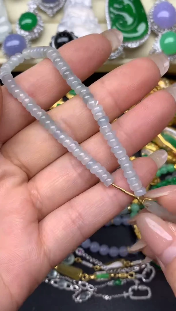 18K金镶嵌手串翡翠73-雪姐翡翠天天见