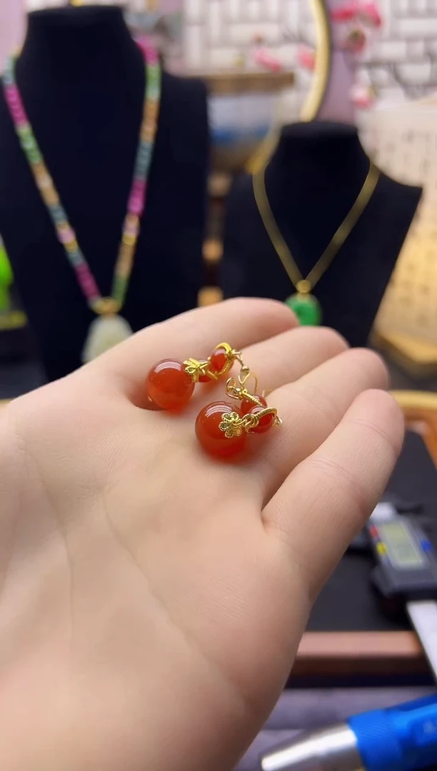 【闪购商品】南红玛瑙手链14K金镶嵌E127