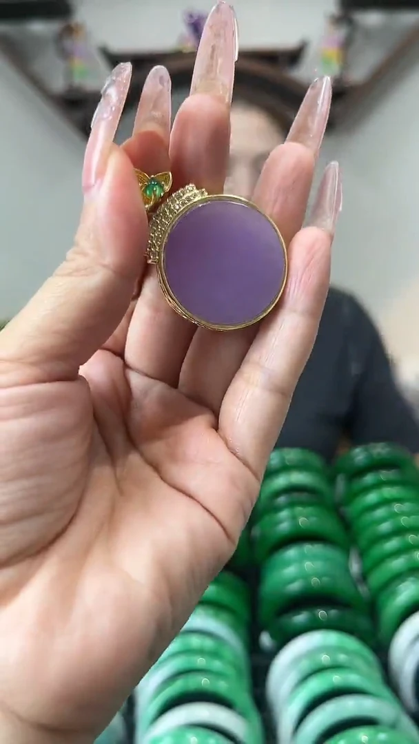 【闪购商品】砖雕a39 冰紫无事牌吊坠