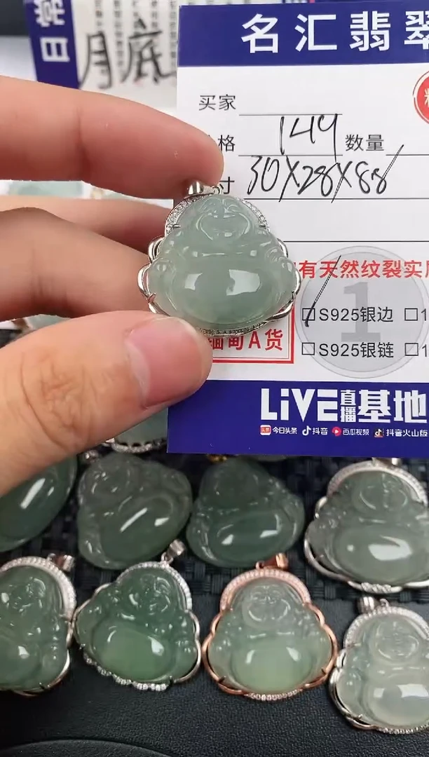 颈饰银S925镶嵌翡翠·